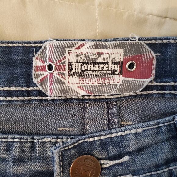 Monarchy Men's Distressed Straight Leg Jeans Size 38 - Picture 12 of 13